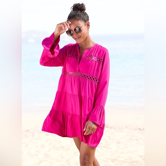 Lascana Other - Lascana Chic Fuchsia Swim Cover-Up Size 8/10 100% viscose 100% Cotton